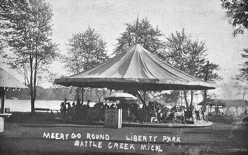 Liberty Amusement Park - Vintage Photo Of Merry-Go-Round (newer photo)